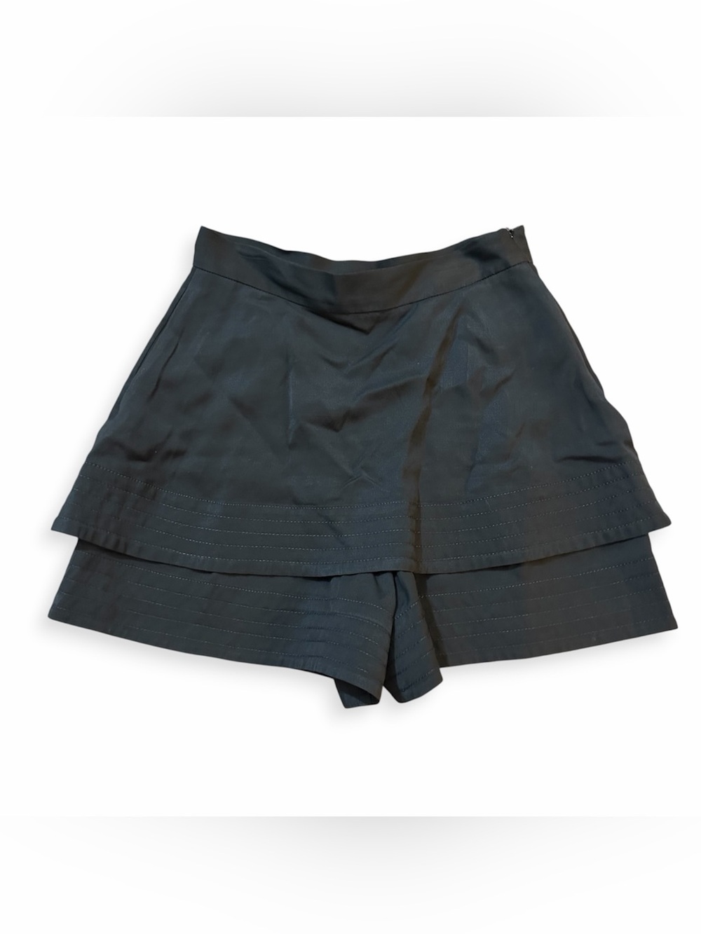 Maje Black Linen Blend Mini Skort